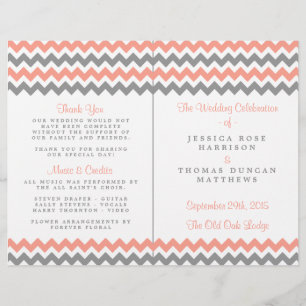 Coleção de Casamento Moderno Chevron - Rosa e Cinz