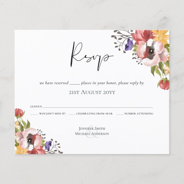 Coleção de Casamentos de Cores de Queda Rústica -  (Frente)