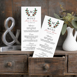 Coleção de Casamentos Monogramas Berry Bush - Menu