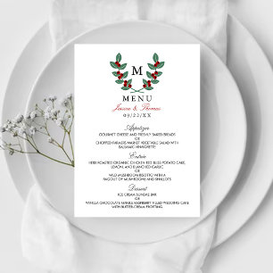 Coleção de Casamentos Monogramas Berry Bush - Menu