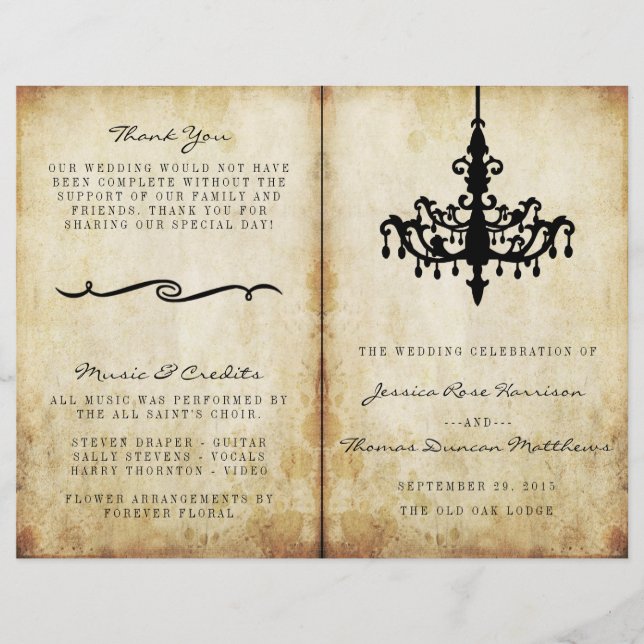 Coleção de Casamentos Vintage Chandelier (Frente)