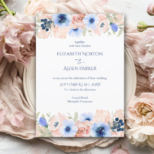 Coleção de Convite de Casamento Peach Blue