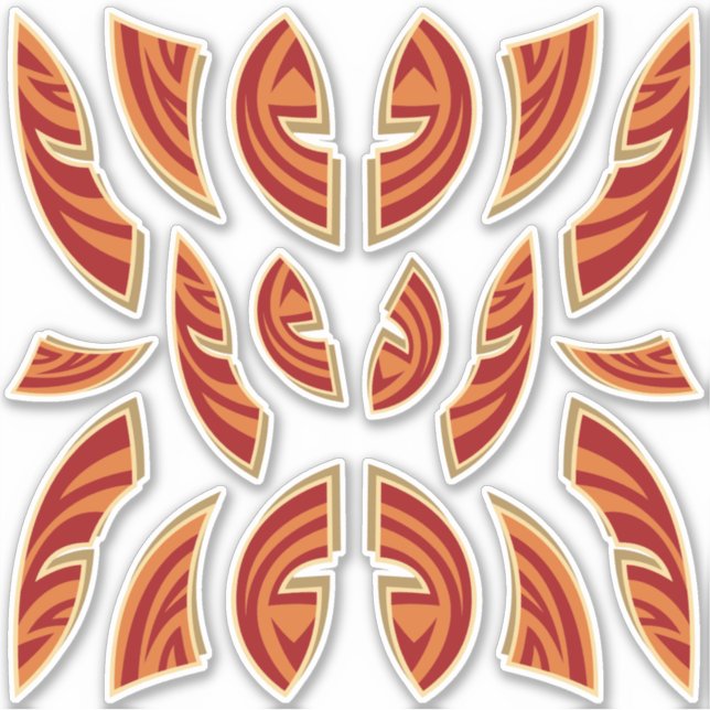 Coleção de Ícones Africanos - Adesivos de Contorno (Frente)