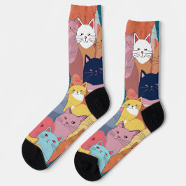 Coleção de meias Adoráveis Inspiradas em Gatos par