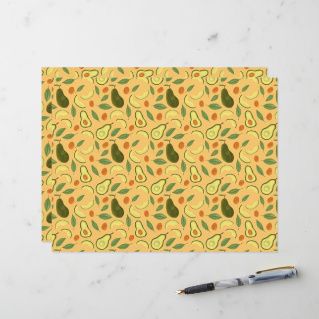 Coleção de padrões da cesta de fruta - Avocado (Frente/Verso In Situ)