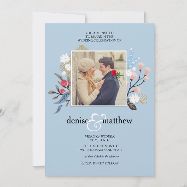 Coleção Divertida em Convite Azul Omphalodes (Frente)