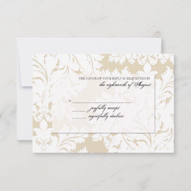 Coleção Dourada do Damask | placa rsvp (Frente)
