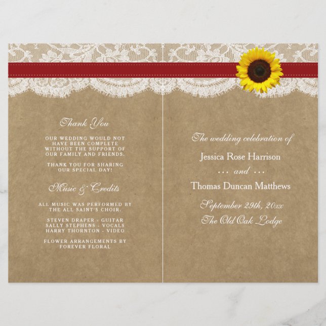 Coleção Kraft, Lace & Sunflower - Vermelho (Frente)