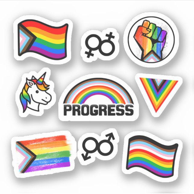 Coleção Progress Pride Adesivo (Frente)