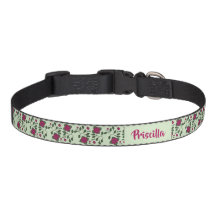 Colar de Cachorro Rosas Vermelhas Personalizado