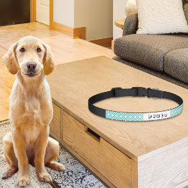 Coleira Prussian Tiles Pattern Dog Collar