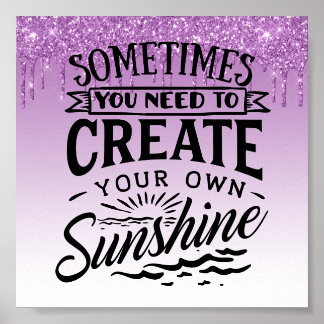 Coleta de Poster de Cotação Inspiracional Glitter (Frente)