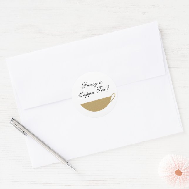 Coletor e adesivo do envelope do Teacup Dourado (Envelope)