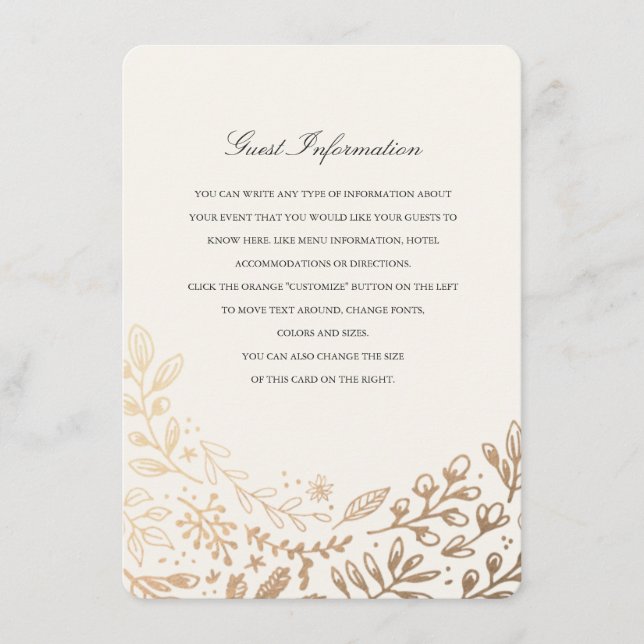 Colheita de Flores Direções/Cartão de Informação (Frente)