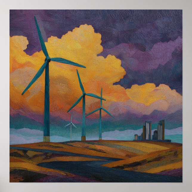 Colheita de Ventos - Poster Solarpunk (Frente)