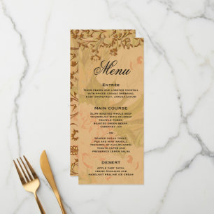 Colheita Dourada Boho e Dourado Menu Casamento Fol
