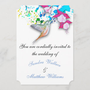 Colibri & convites elegantes fúcsia do casamento