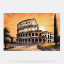 Coliseu anfiteatro romano antigo durante o dourado