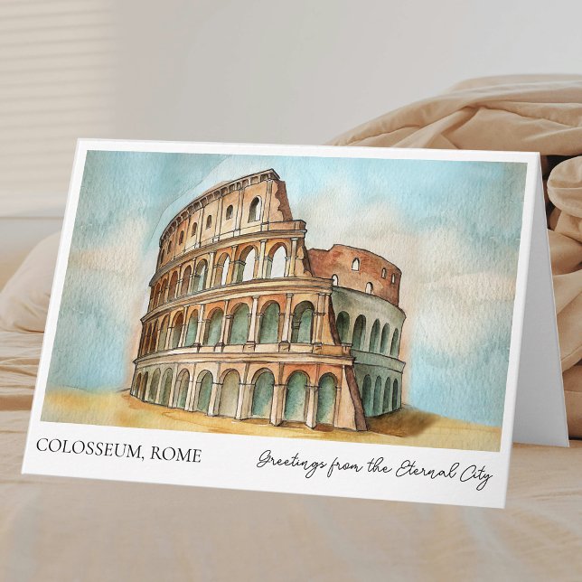 Coliseu Roma Itália Turismo Cartão de Saudação (Colosseum Rome Italy  retriment Greeting Card)