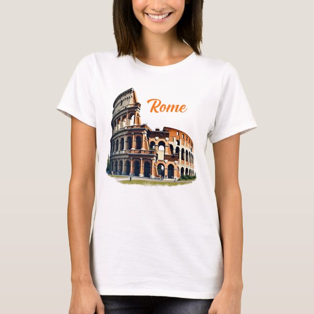 Coliseu Romano Itália Viagem Gráfico T-Shirt (Frente)