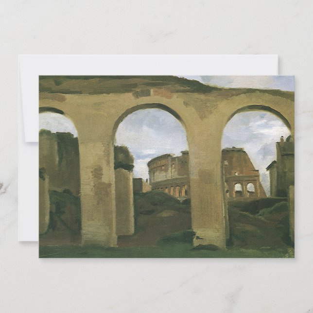 Coliseu visto através das arcadas em Roma, Itália (Frente)