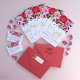 Convites É uma garota! Chá de fraldas Floral Rosa e Vermelh (Blush Pink & Red Floral Baby Girl Shower Collection Mock-up)