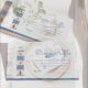 Cartão De Informações Chá de fraldas Náutico de Barco de Cores Aquáticas (Criador carregado)