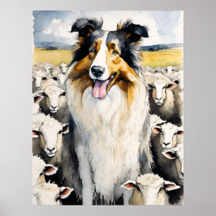 Collie - Impressão de Arte Canina