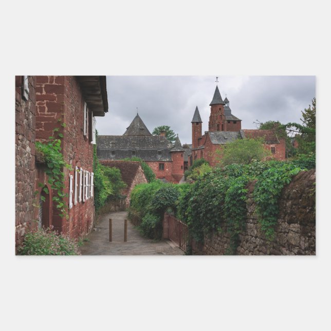 Collonges-la-Rouge, autocolante retangular França (Frente)
