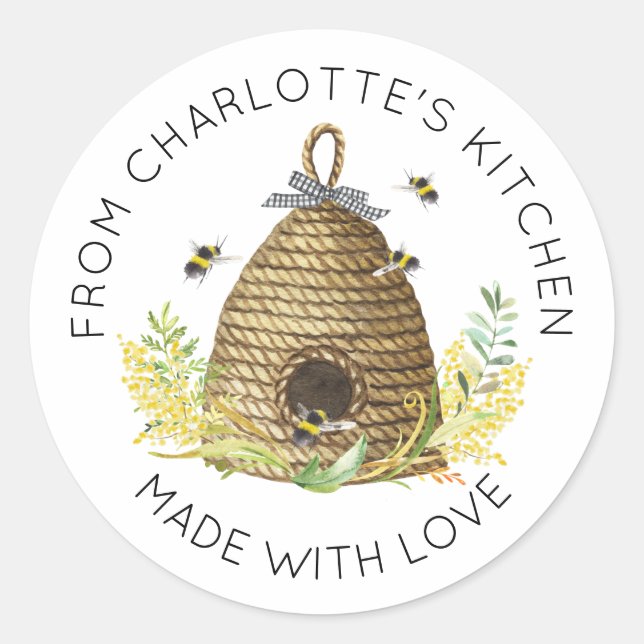 Colmeia de Abelha de Mel Doce como Etiqueta de Com (Frente)