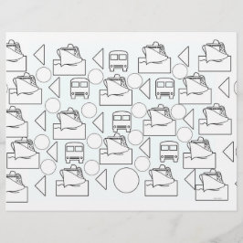 Colocação De Folhas De Coloração De Barcos E Ônibu