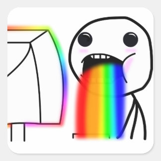 Colocando o adesivo do arco-íris