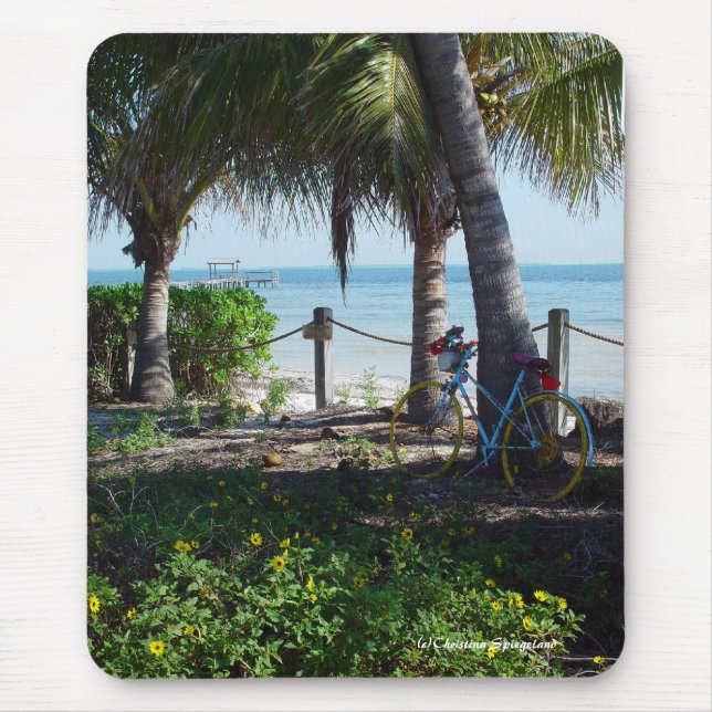Coloful bicicleta e Ocean Mousepad (Frente)