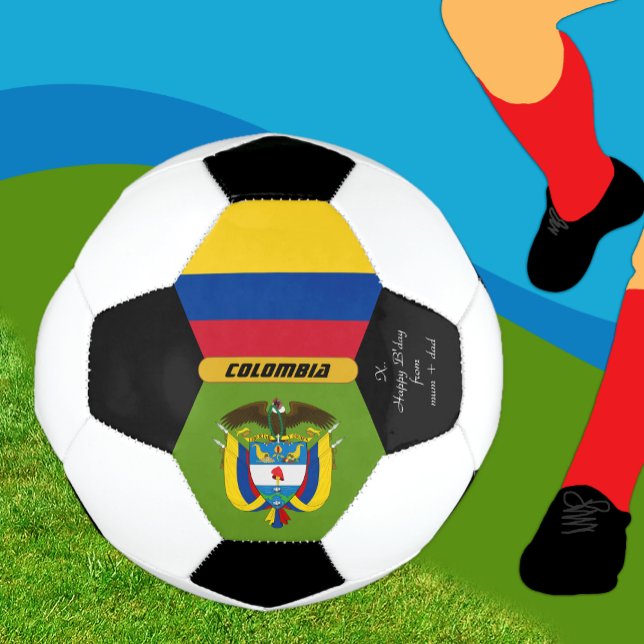 Colômbia personalizada, bandeira, bola de futebol  (Criador carregado)