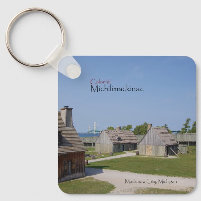 Colonial Michilimitado ackinac duplo Chaveiro (Frente)