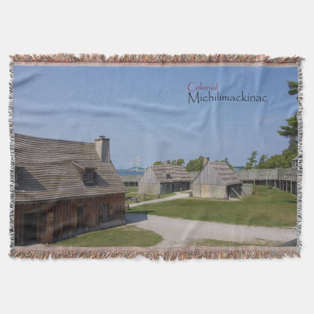 Colonial Michilimitado ackinac lança cobertor (Frente)
