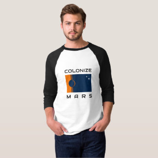 Colonizar Camiseta Marte com Bandeira Marciana