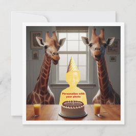 Coloque meu rosto na imagem, cartão de girafa e cr