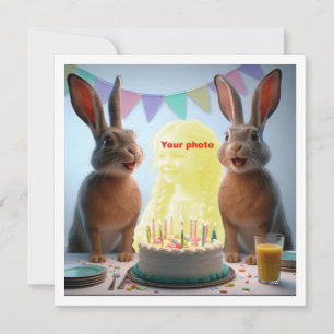 Coloque meu rosto na imagem, cartão de lebres e cr