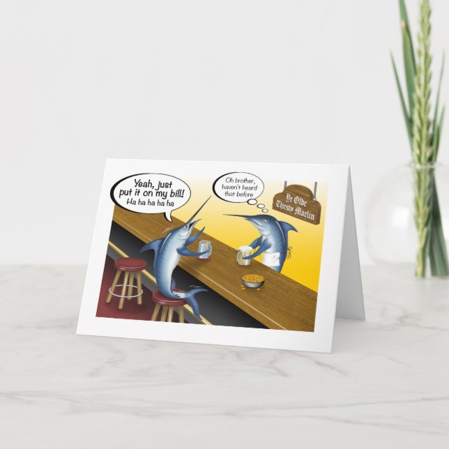 Coloque no meu cartão de saudação Bill Billfish (Frente)