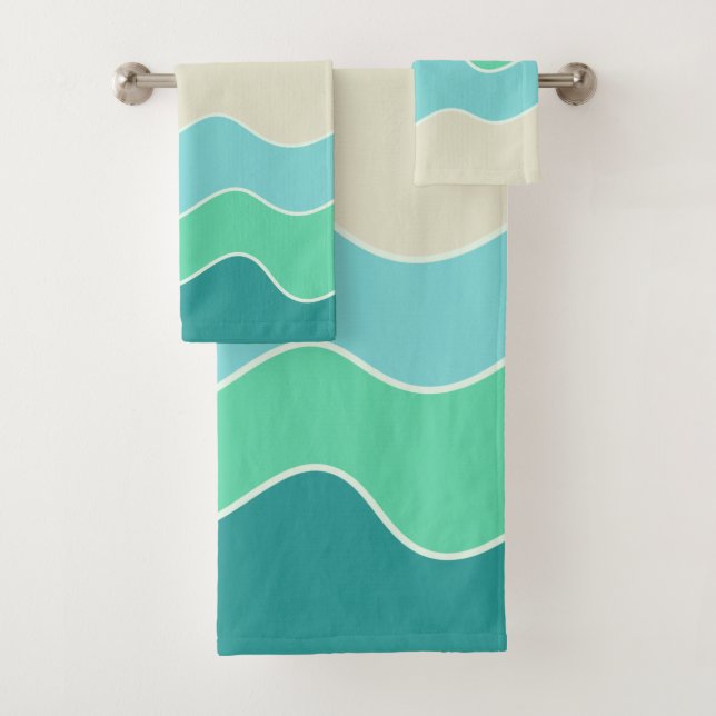 Coloque o conjunto da toalha do banho das ondas (Insitu)