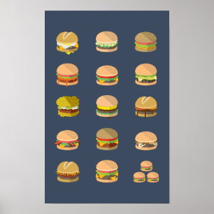Coloque o guia aos hamburgueres - poster 11" x 17"