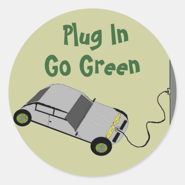 Coloque o Plug In, vá Verde - adesivos (Frente)