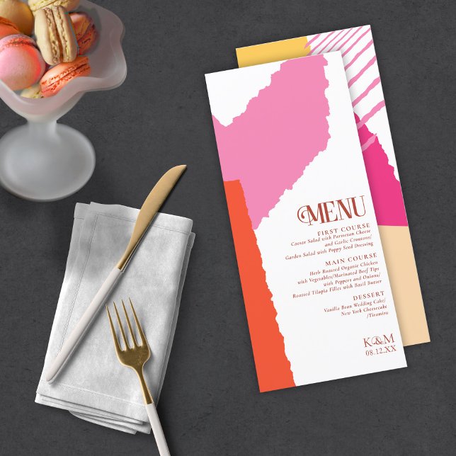 Color Block Wedding Menu Summer ID740 (Criador carregado)