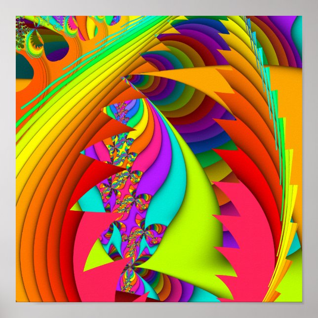 Color Me Bright #3 Fractal Poster (Frente)