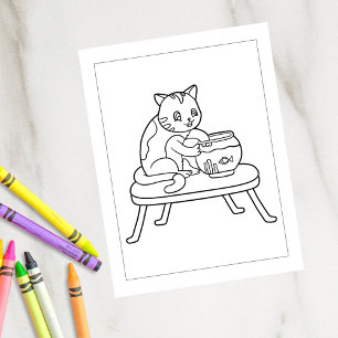 Color Me Cat e Fishbowl   Cartões de Atividade pa