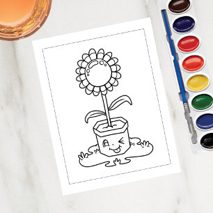Color Me Winking Girassol Potente Cartões de At
