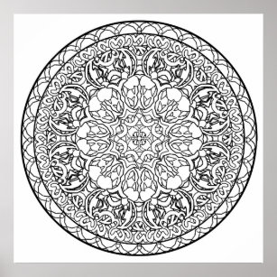 Color Yourself Mandala Poster Abstract Shapes Art