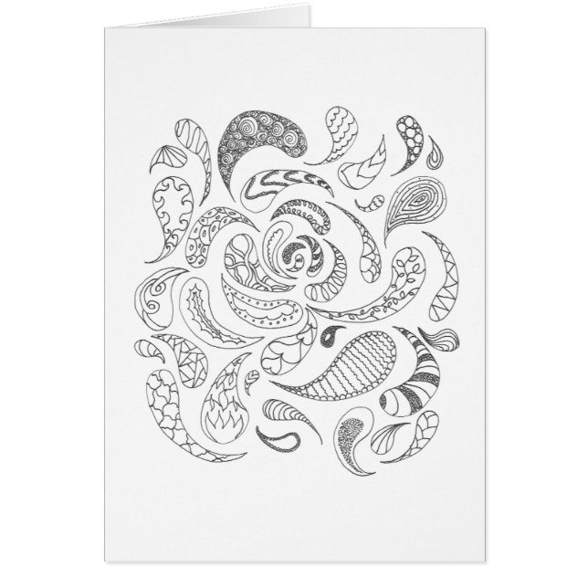 Colora seu próprio cartão - Paisleys (Frente)