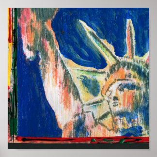 Coloração aquosa moderna Poster de cabeça de Liber